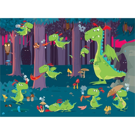 La forêt des dragons. Livre + Puzzle géant
