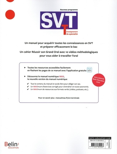 SVT Tle. Enseignement de spécialité  Edition 2020