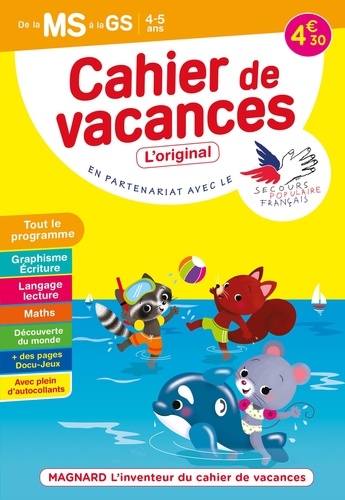 Cahier de vacances de la MS à la GS  Edition 2021