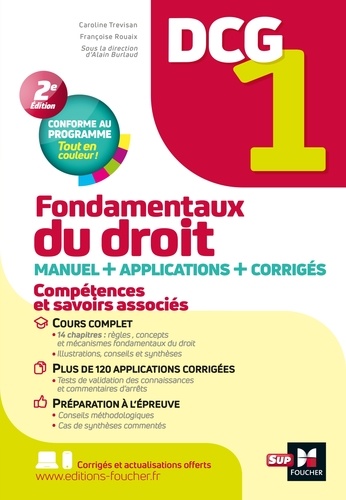 Caroline Trevisan et Alain Burlaud - DCG 1 - Fondamentaux du droit - Manuel et applications.