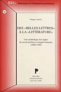Des "belles lettres" à la "littérature"