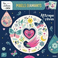  Carotte et compagnie - Attrape-rêves en pixels diamants - Avec 2 planches avec des éléments préencollés à détacher, 2 mètres de fil argenté, 1000 pixels diamants, 1 coupelle, 1 carré de cire et 1 stylet.