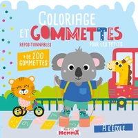 Coloriage et gommettes pour les petits - A l'école