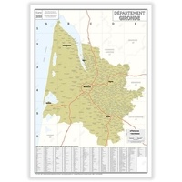 Geo reflet Editions - Carte administrative du département de la Gironde - Poster Plastifié 70x100cm.