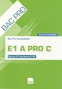 E1 A PRO C Bac pro comptabilité