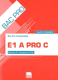 E1 A PRO C Bac Pro Comptabilité
