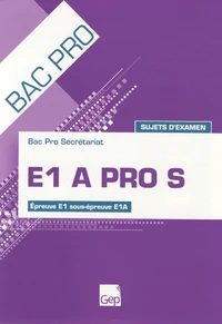 E1 A PRO S Bac pro secrétariat