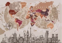 Carte du monde avec monuments
