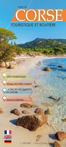 Carte de Corse touristique et routière. 1/250 000