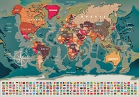  Modern map Editions - Carte du monde avec drapeaux - 100 cm x 70 cm.