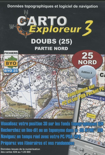  Bayo - Carto explorateur Doubs (25) - CD Rom, Partie nord.