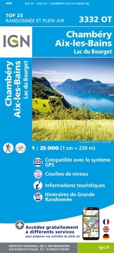 Chambery - Aix-les-Bains - Lac du Bourget. 1/25 000