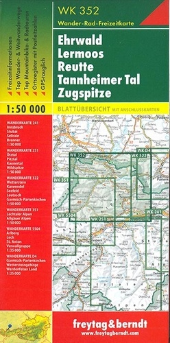 Ehrwald, Lermoos, Reutte, Tannheimer Tal, Zugspitze. 1/50 000