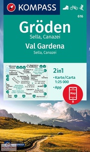  Kompass - Gröden Sella, Canazei / Val Gardena - 1:25 000.