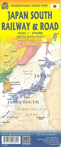 Japan South Railway & Road. 1/670 000