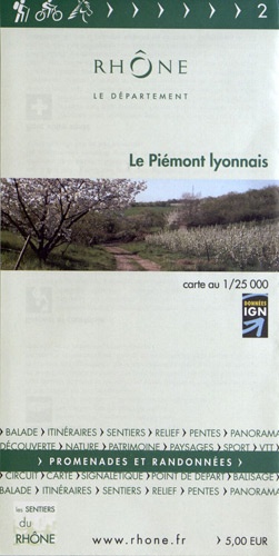  Département du Rhône - Le Piémont lyonnais - 1/25 000.