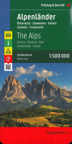 Les Alpes Autriche-Slovénie-Italie-Suisse-France. 1/500 000