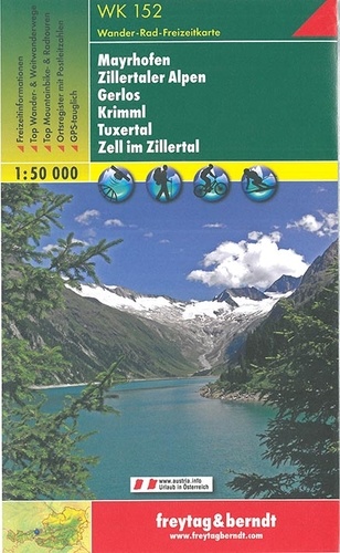 Mayrhofen, Zillertaler Alpen, Gerlos, Krimml, Tuxertal, Zell im Zillertal. 1/50 000