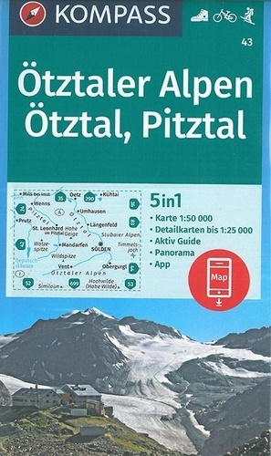  Kompass - Otztaler Alpen, Otztal, Pitztal - 1/50 000.