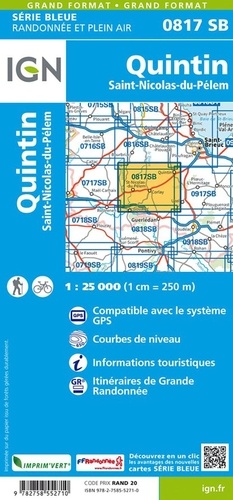 Quintin. Saint-Nicolas-du-Pélem. 1/25 000