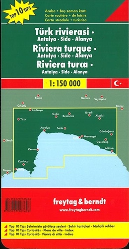 Türkische Riviera, Antalya, Side, Alanya. 1 : 150 000