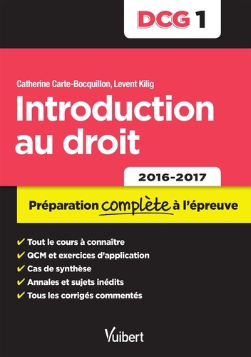 Introduction au droit DCG 1. Préparation complète à l'épreuve  Edition 2016-2017