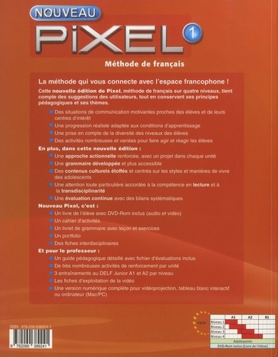 Méthode de français Nouveau Pixel 1 A1. Livre de l'élève  Edition 2016 -  avec 1 DVD