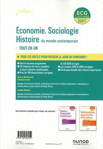 ECG Economie, sociologie, histoire du monde contemporain 1re et 2e années  Edition 2021