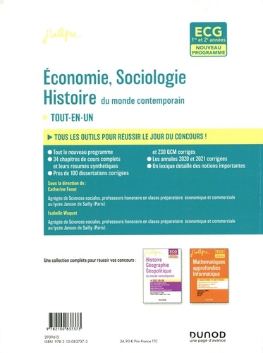 Economie, Sociologie, Histoire du monde contemporain ECG 1re et 2e années  Edition 2022-2023