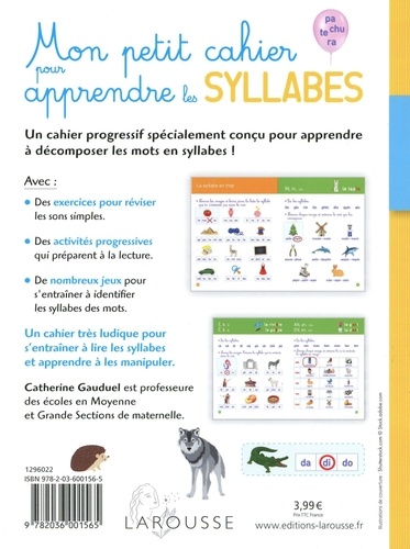 Mon Petit Cahier Pour Apprendre Les Syllabes : Gs-Cp, Dès 5 Ans de