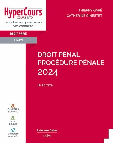 Droit pénal. Procédure pénale  Edition 2024