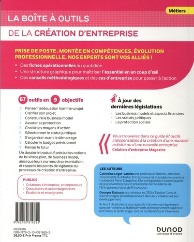 La boîte à outils de la création d'entreprise. 67 outils clés en main  Edition 2021