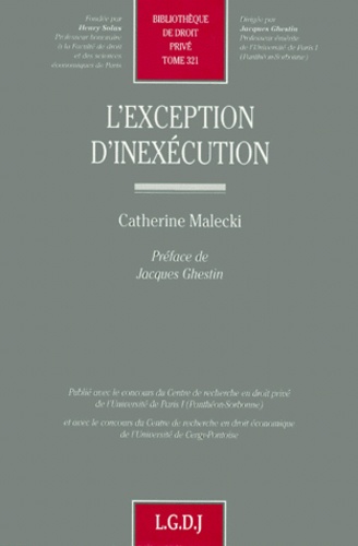 Catherine Malecki - L'exception d'inexécution.