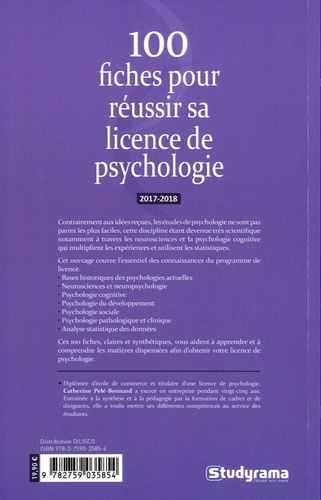 100 fiches pour réussir sa licence de psychologie  Edition 2017-2018