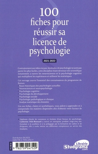 100 fiches pour réussir sa licence de psychologie  Edition 2021-2022