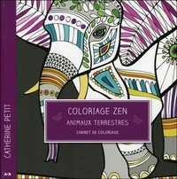 Coloriage zen, animaux terrestres