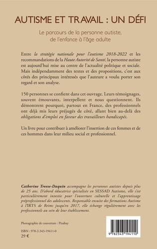 Autisme et travail : un défi. Le parcours de la personne autiste, de l'enfance à l'âge adulte