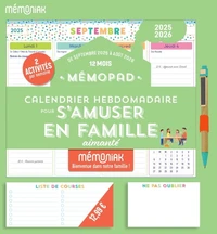 Mémopad calendrier hebdomadaire bloc aimanté pour s'amuser en famille