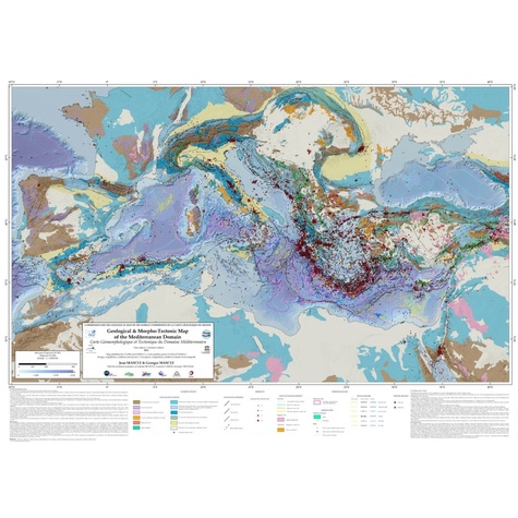 Jean Mascle et Georges Mascle - Carte géomorphologique et tectonique du domaine méditerranéen - 1/4 000 000.