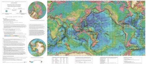 Philippe Bouysse - Carte physiographique du monde - 1/50 000 000.