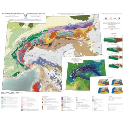 Romain Bousquet - Carte tectonique des Alpes - 1/1 000 000.