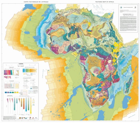 Jean-Pierre Milesi - Tectonic Map of Africa - 1/10 000 000.