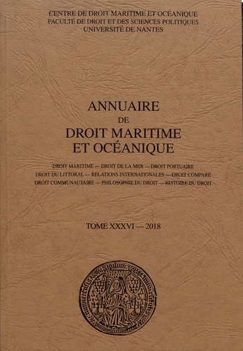  CDMO - Annuaire de droit maritime et océanique - Tome 36/2018.