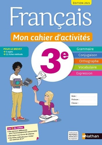 Cécile de Cazanove et Pierre-Alain Chiffre - Français 3e Mon cahier d'activités - Livre de l'élève.