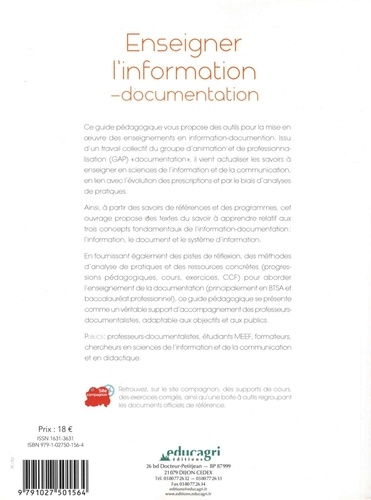 Enseigner l'information-documentation. Guide pédagogique