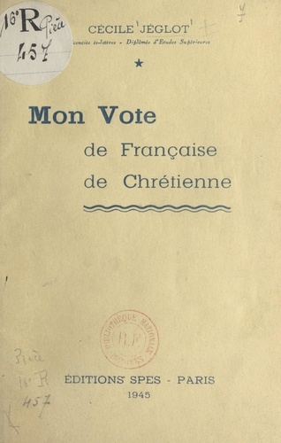 Mon vote de Française chrétienne