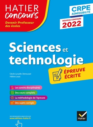 Cécile Laruelle-Detroussel et Hélène Lesot - Sciences et Techno - CRPE 2022 - Epreuve écrite d'admissibilité.