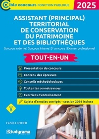 Cécile Lentier - Assistant (principal) territorial de conservation du patrimoine et des bibliothèques – Tout-en-un (Catégorie B –?Concours 2025) - Concours externe – Concours interne – 3e concours – Examen professionnel.