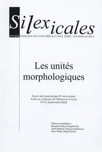 Les Unités morphologiques