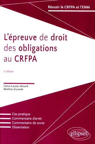 L'épreuve de droit des obligations au CRFPA 3e édition